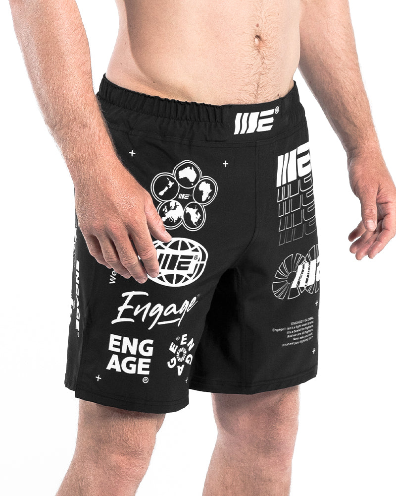 Shorts de Grappling MMA Engage Billboard - Preto